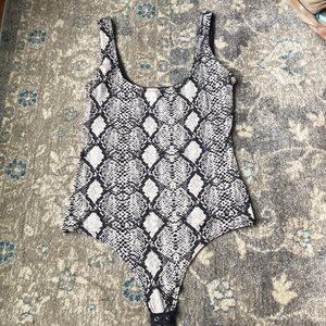 Windsor snakeskin thong bodysuit